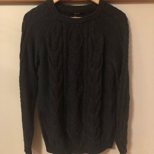 Grey cable knit sweater